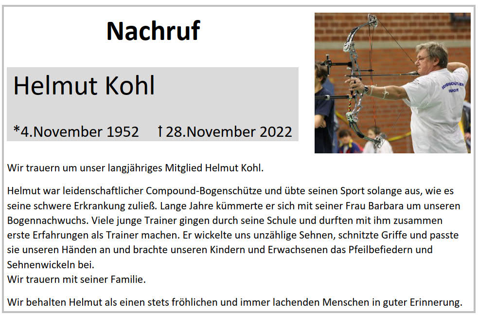 Nachruf Helmut Kohl